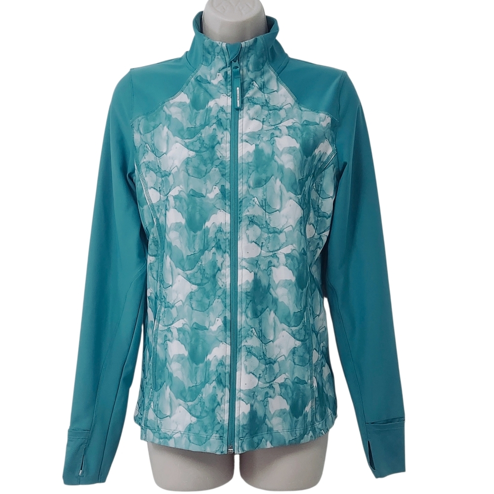 MONDETTA size S Aqua Teal Performance Athletic Jacket - Picture 5 of 12